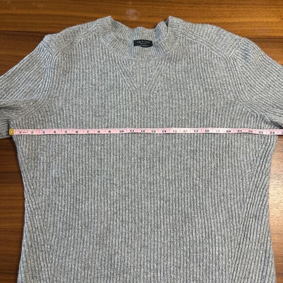 Rag & Bone Pierce Ribbed 100% Cashmere Sweater Dress, Gray, $650 retail, Large - Picture 7 of 10